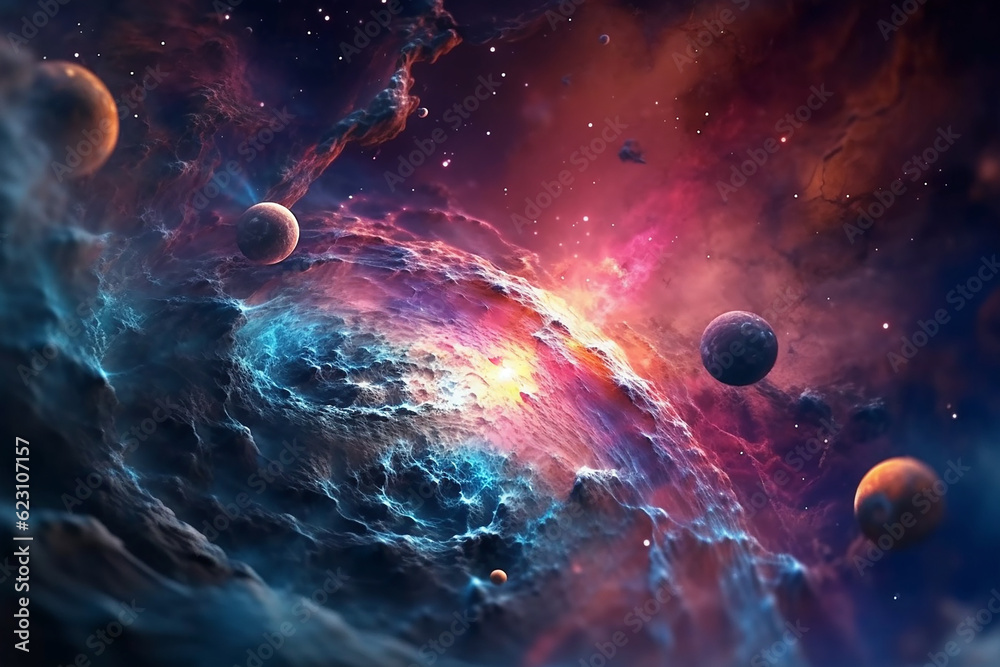 3D colorful futuristic abstract background, created with ai tool