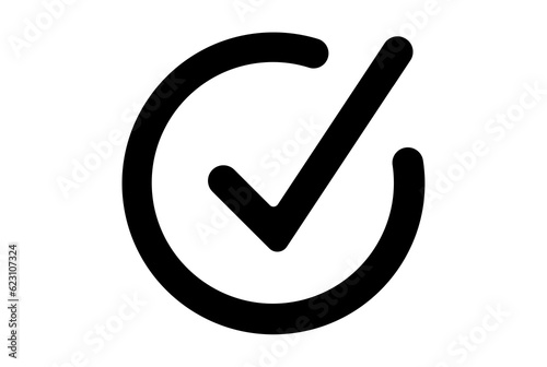Check hook line icon flat UI symbol black minimalistic sign app art