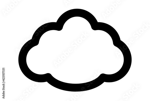 Cloud line icon flat UI symbol black minimalistic sign app art