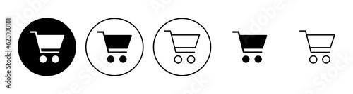 Shopping icon set. Shopping cart icon. Trolley icon vector