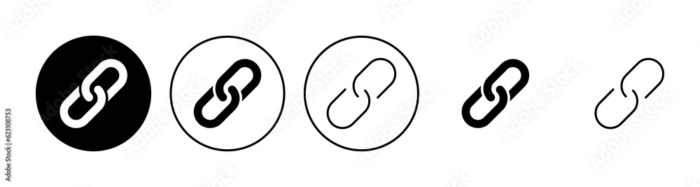 Link icon set. Hyperlink chain symbol. Link icon set. Hyperlink chain symbol.
