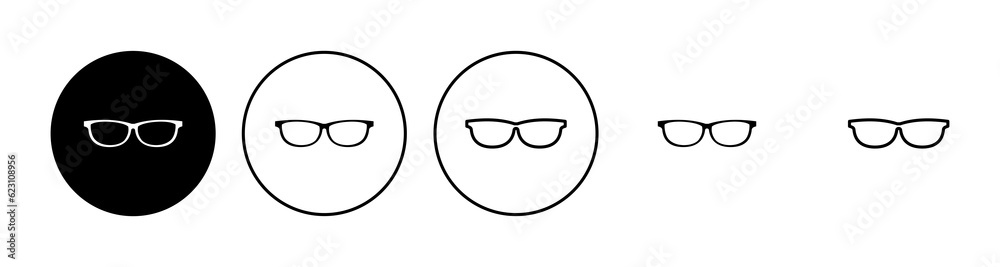 Glasses icon set. Glasses vector icon Glasses icon set. Glasses vector icon