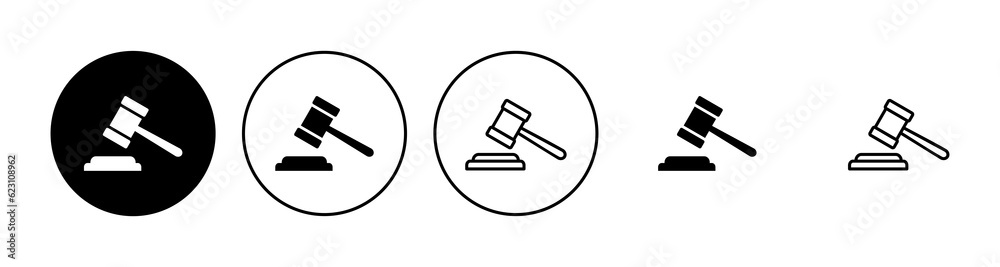Gavel icon set. judge gavel icon vector. law icon vector. auction hammer Gavel icon set. judge gavel icon vector. law icon vector. auction hammer