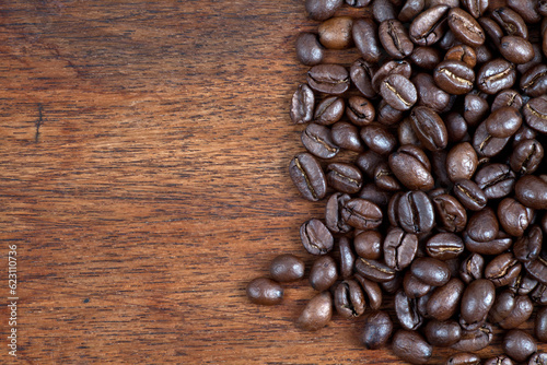 coffee Beans on wood background