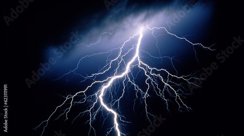 The dynamic and luminous nature of a lightning bolt. Generative AI