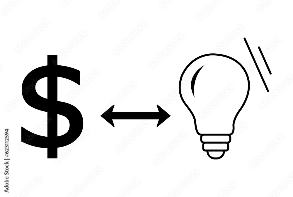 money idea flat icon business symbol art black outline sign artwork money idea flat icon business symbol art black outline sign artwork