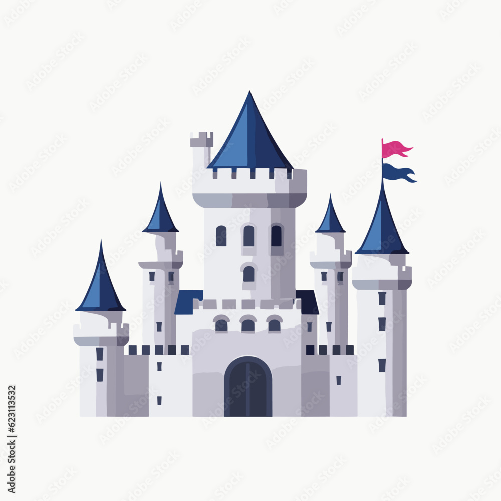 castle set vector flat minimalistic isolated illustration