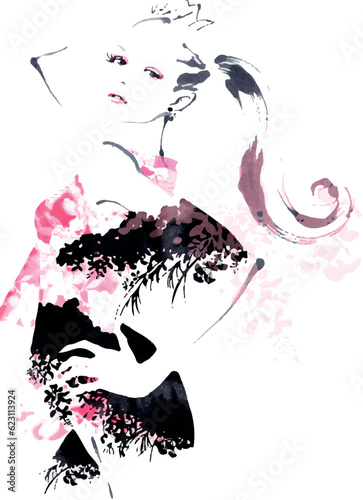 Women's T-shirt Design, print design, ladies, womens, t shirt print design graphic, t shirt vector, fashion model vector, fashion woman drawings, girl illustration, Paris girls, Fashion Graphics