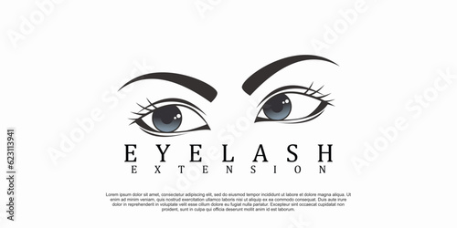 eyelash logo design with beauty concept
