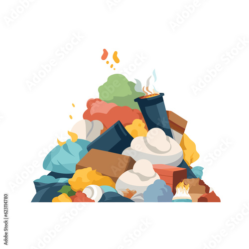 pile of waste vector flat minimalistic isolated illustration