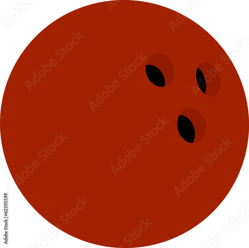 Vector illustration of bowling ball in cartoon style