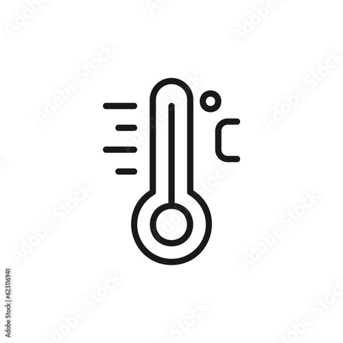 Thermometer icon vector illustration. thermometer icon in trendy flat design. Temperature measurement icons. Weather thermometer icon. Flat design thermometer icon