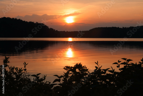 sunset on the lake