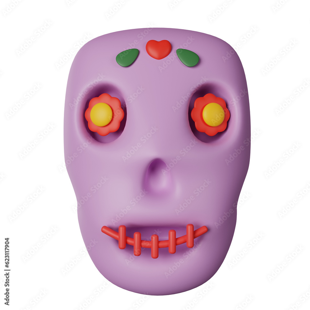 Day of the dead 3d icon illustration Day of the dead 3d icon illustration