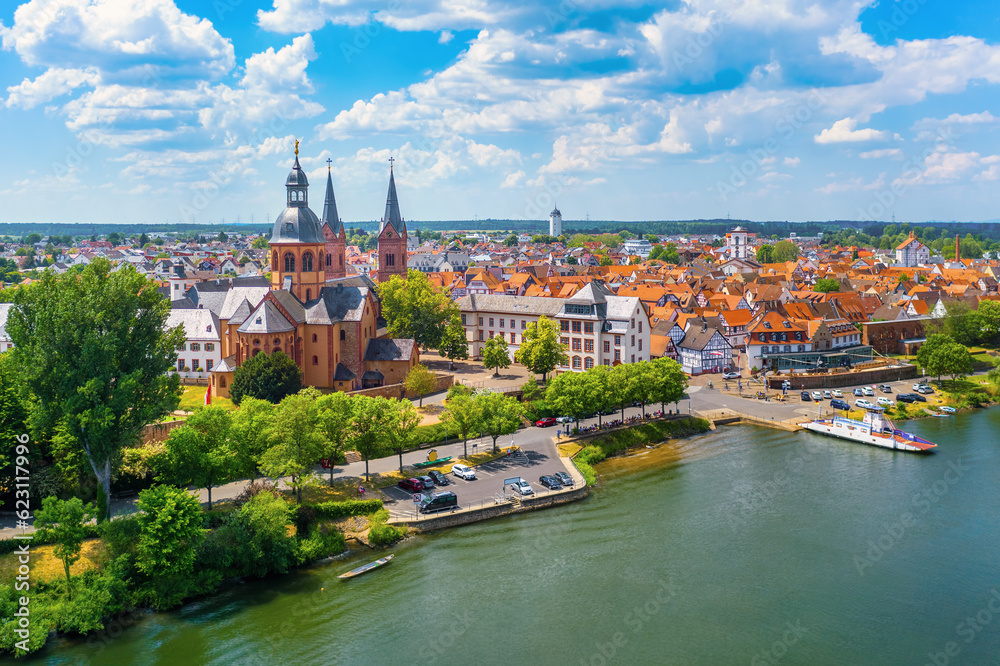 Seligenstadt town aerial view, Germany
