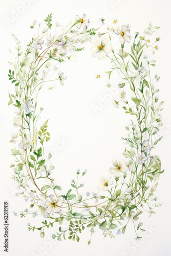 Vintage Luxury wedding invitation card template. template, Water Color Pastel Flower and bloom, Wedding decorative perfect rectangle frame border with gold line art, leaves branches, foliage. Elegant 