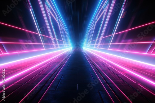 abstract futuristic background with pink blue glowing neon moving high speed wave lines and bokeh lights. Data transfer concept Fantastic wallpaper,