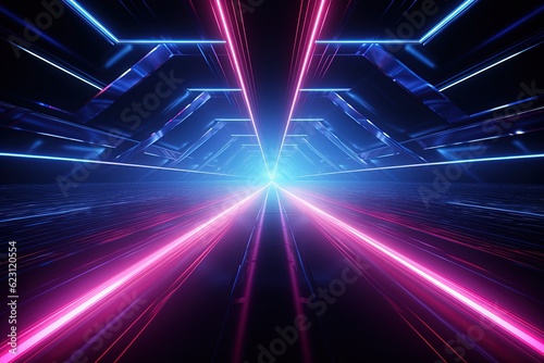 abstract futuristic background with pink blue glowing neon moving high speed wave lines and bokeh lights. Data transfer concept Fantastic wallpaper,