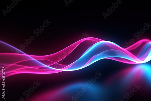 abstract futuristic background with pink blue glowing neon moving high speed wave lines and bokeh lights. Data transfer concept Fantastic wallpaper,