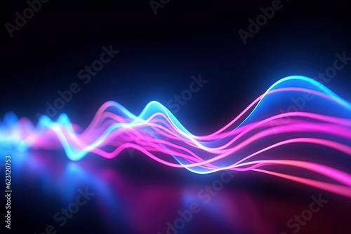 abstract futuristic background with pink blue glowing neon moving high speed wave lines and bokeh lights. Data transfer concept Fantastic wallpaper,