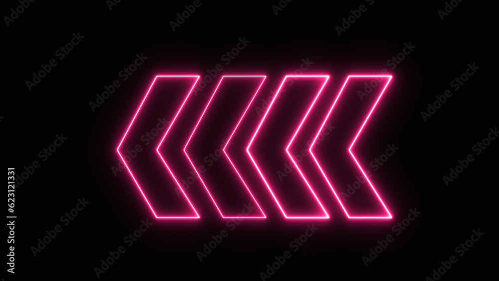 neon arrow direction on black background. Left arrow for road direction . Modern simple arrows. Digital arrow pointing left red color. Vector illustration. neon arrow direction on black background. Left arrow for road direction . Modern simple arrows. Digital arrow pointing left red color. Vector illustration.