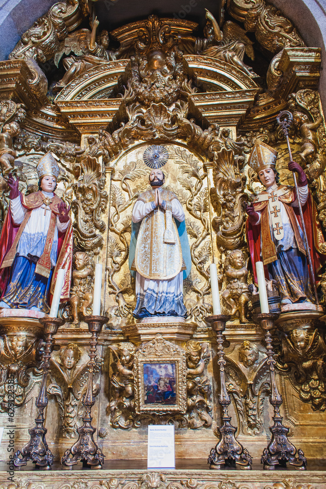 altar of a stone portuguese church