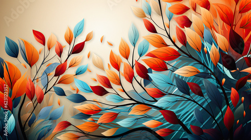 autumn background pattern vectors with a symphony of swirling leaves, ai generative