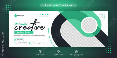 Creative corporate business marketing social media Facebook cover banner post template