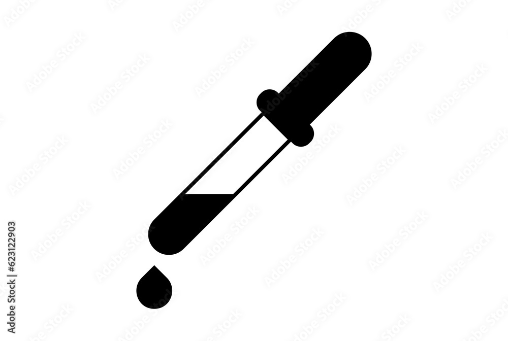 Pipette flat outline icon science symbol art sign artwork Pipette flat outline icon science symbol art sign artwork