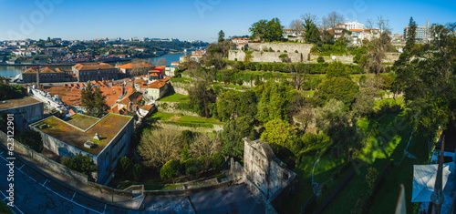 garden on the river side of Porto