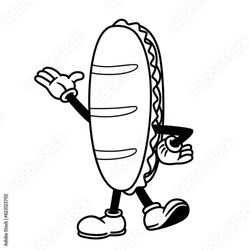 Vector Cartoon Funny Sandwich Character Mascot Isolated