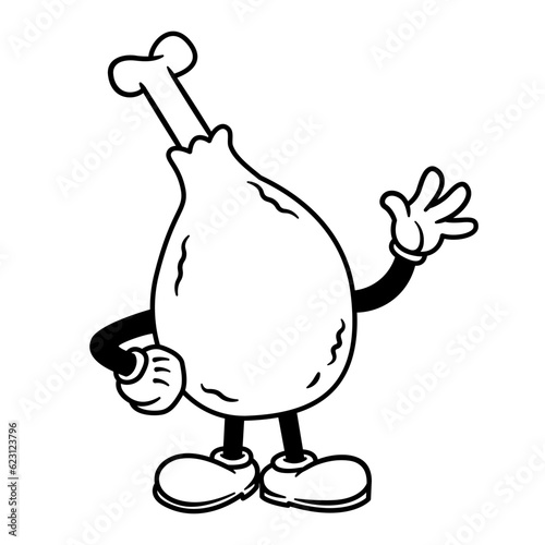 Vector Cartoon Funny Chicken Character Mascot Isolated