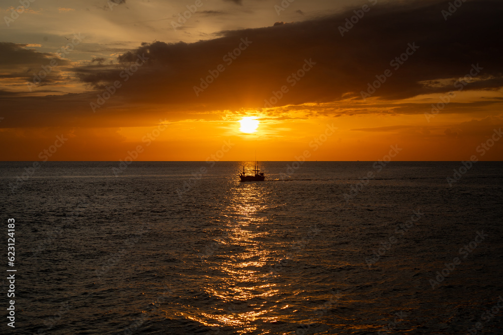 sunset over the sea