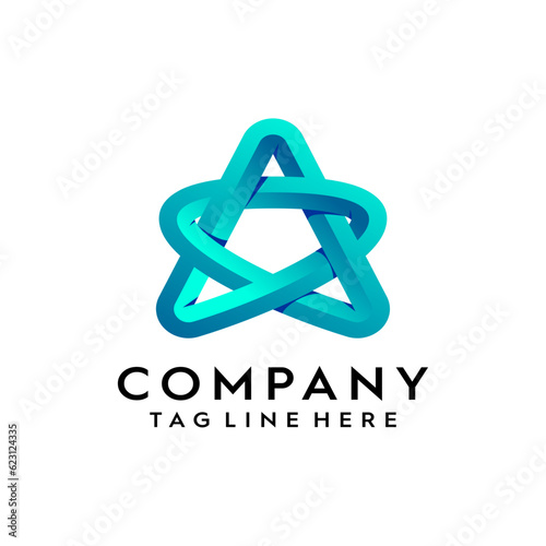 Letter A as a star logo Design