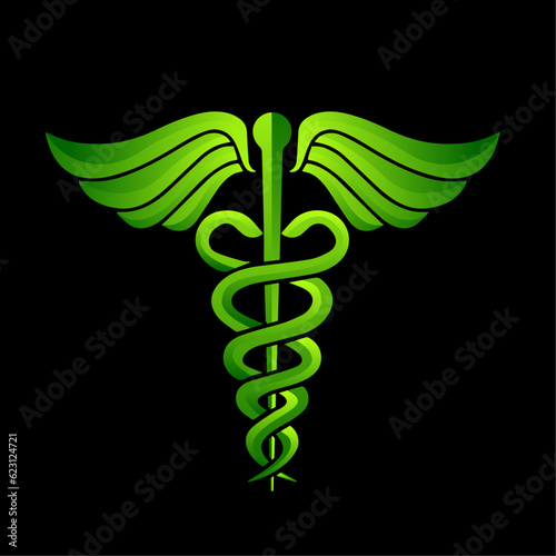 vector 3d medical symbol design, Caduceus logo