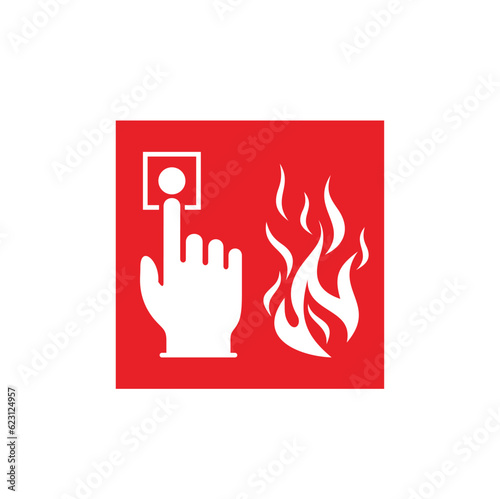 illustration of fire alarm, fire alarm symbol, vector art.