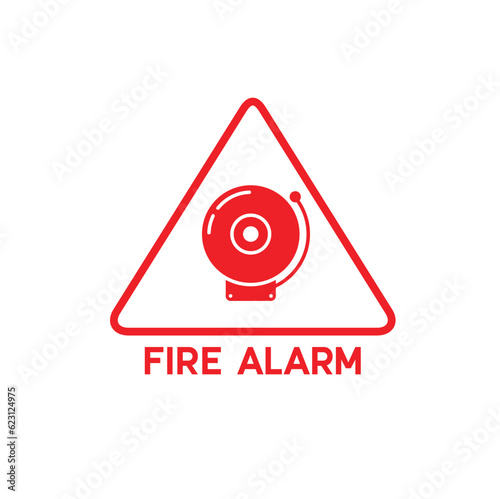 illustration of fire alarm, fire alarm symbol, vector art. photo