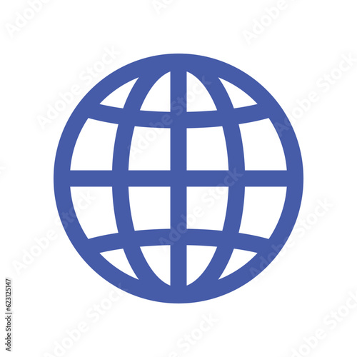 Outline world icon on flat white background.