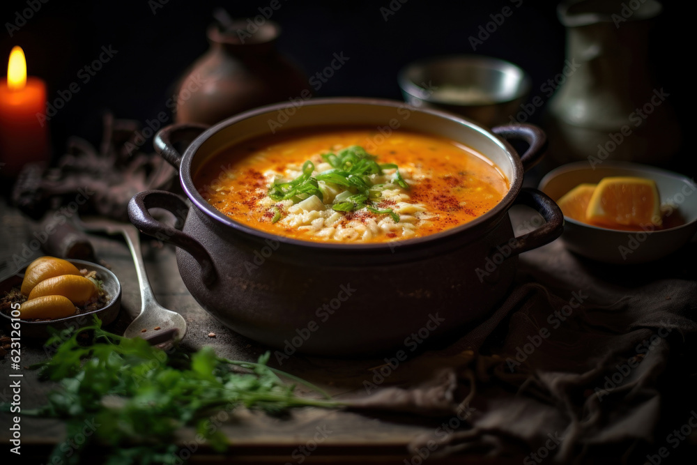 a bowl of soup. Generative AI