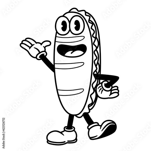Vector Cartoon Funny Sandwich Character Mascot Isolated