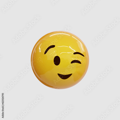 Yellow emoji love emoticons faces with facial expressions 3D stylized Emoji icons 
