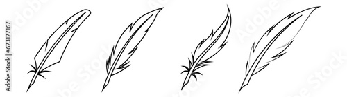 quill feather pen ink drawing caligraphy icon