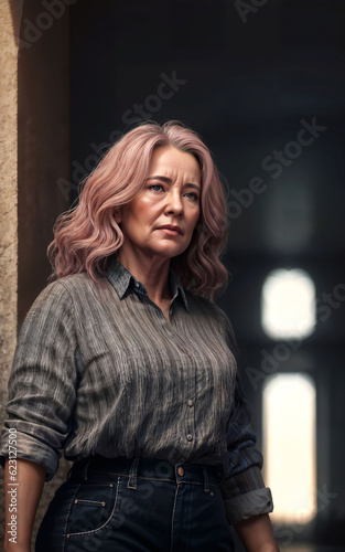 beautiful middle aged old lady woman at house with fresh green plant in background, generative AI Free Download beautiful middle aged old lady woman at house with fresh green plant in background, generative AI - GFXLoad