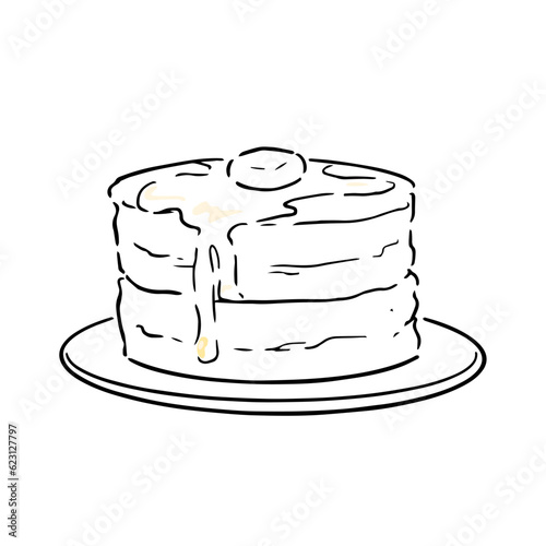 線画のパンケーキ