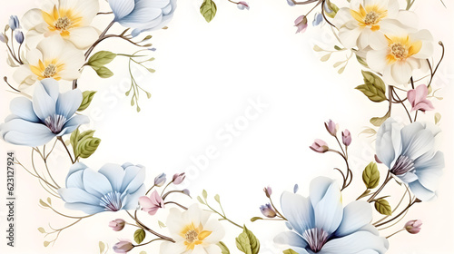 Tree branch flower Photo Overlays, Summer spring painted frame