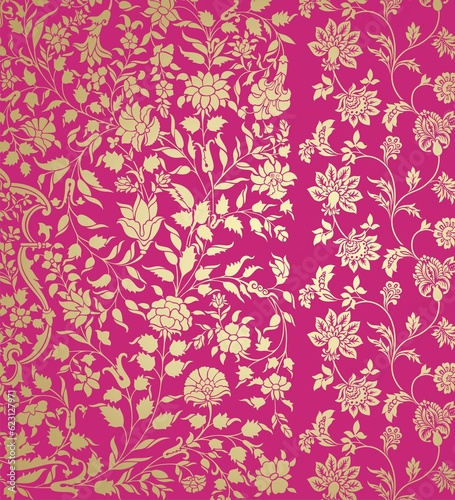 wedding card design  traditional paisley floral pattern   royal India 