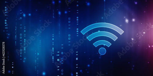 2d illustration WIFI symbol sign, WIFI Internet Network Connection Background, Wireless network connection background