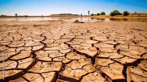 desert area, cracks in the ground. ground surface with cracks. drought on earth, background of a man-made disaster