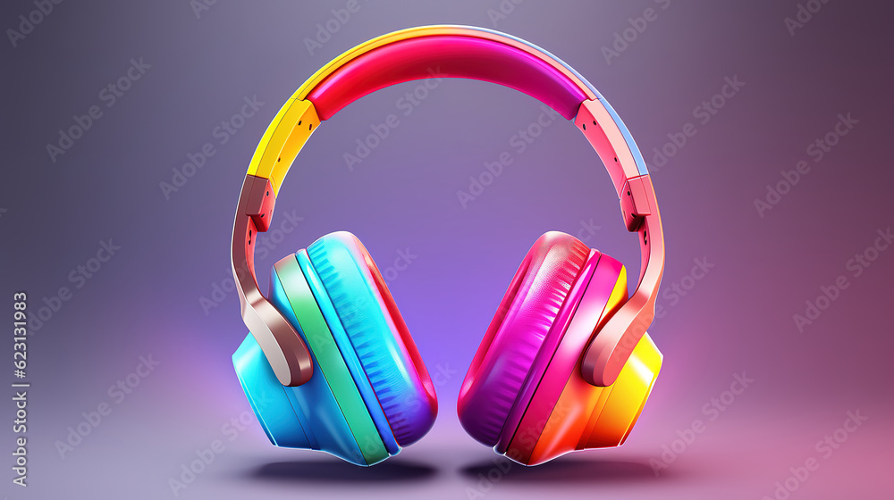 Gaming headphone icon isolated 3d render illustration. Generative Ai