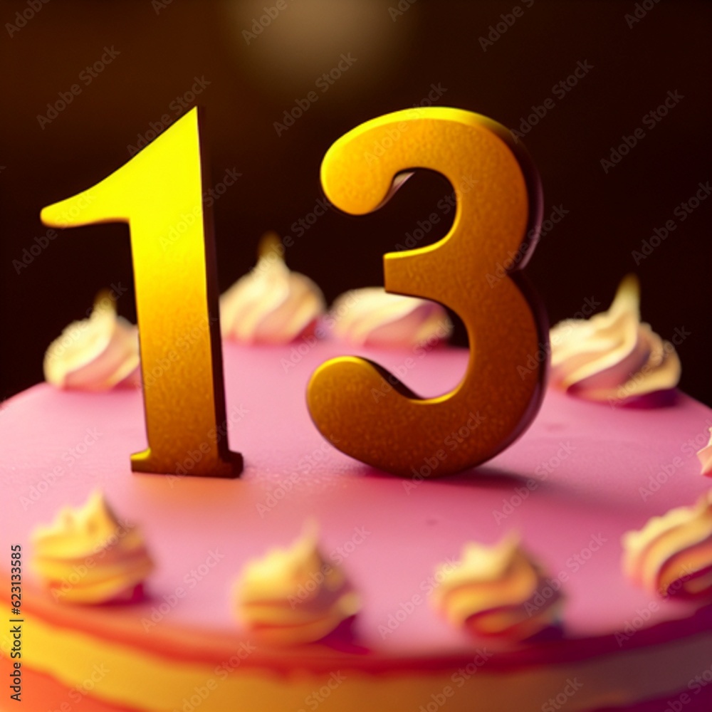 number 13 on a birthday or anniversary cake celebration party ...